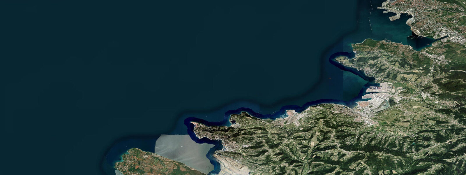Satellite view of the coast near Portorož