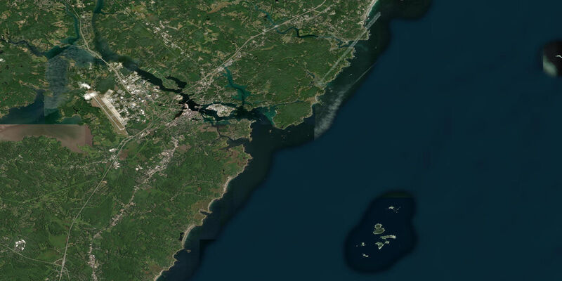 Satellite view of the coast near Portsmouth, NH