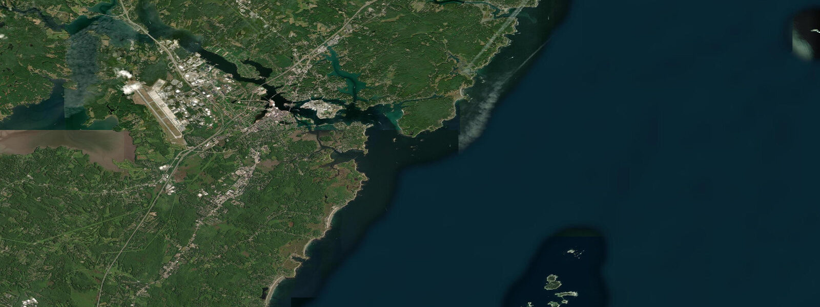 Satellite view of the coast near Portsmouth, NH