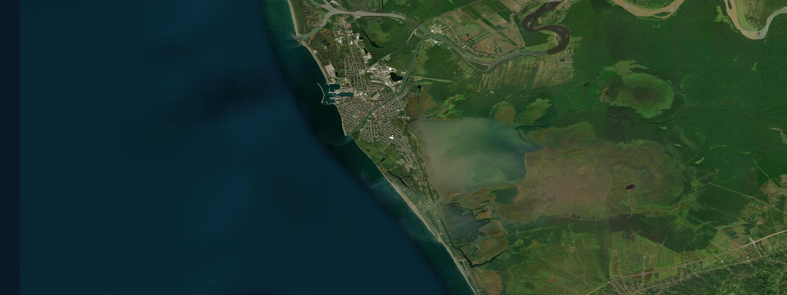 Satellite view of the coast near Poti