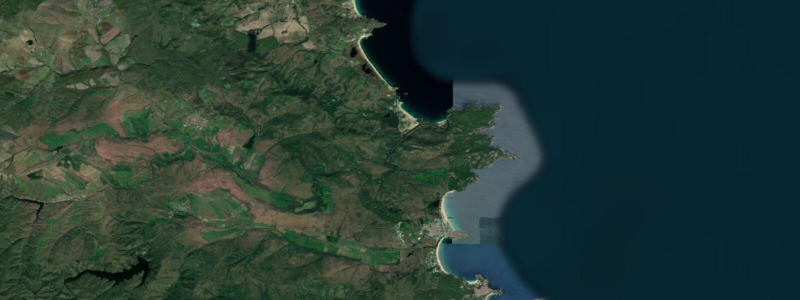 Satellite view of the coast near Primorsko