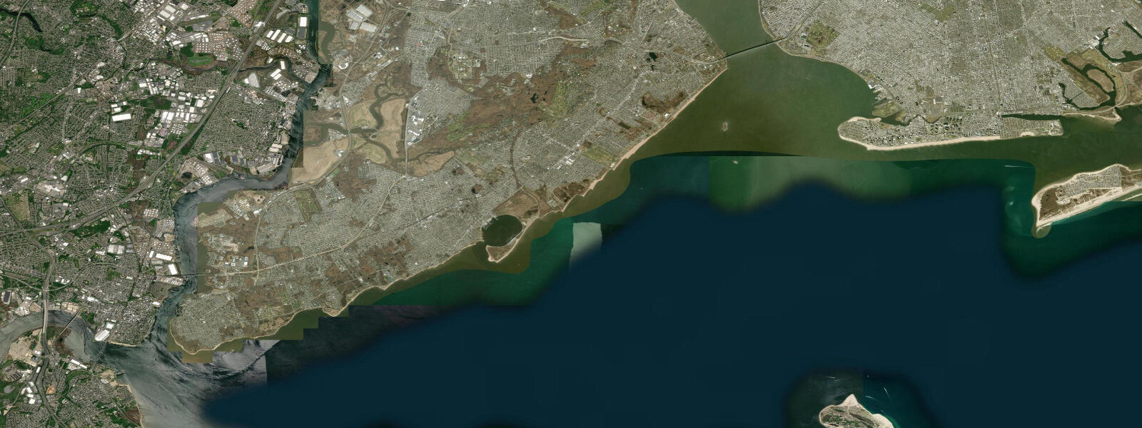 Satellite view of the coast near Princes Bay