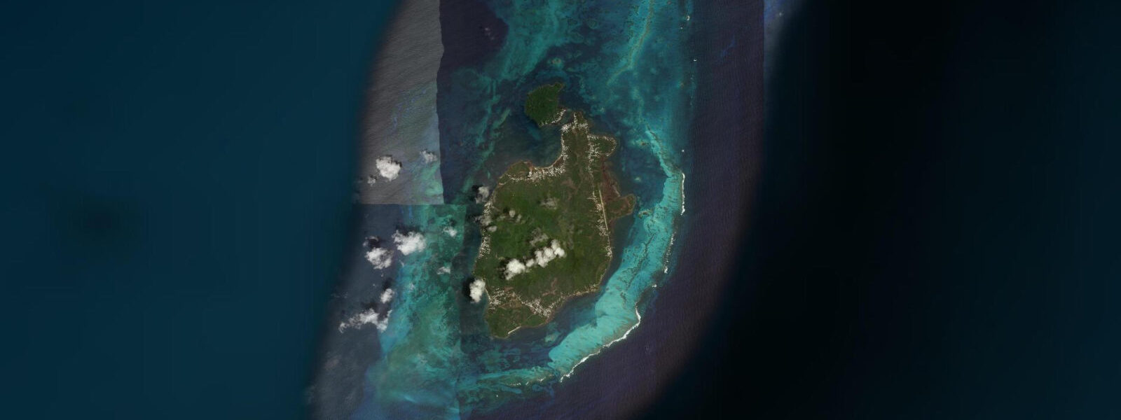 Satellite view of the coast near Providencia, Colombia