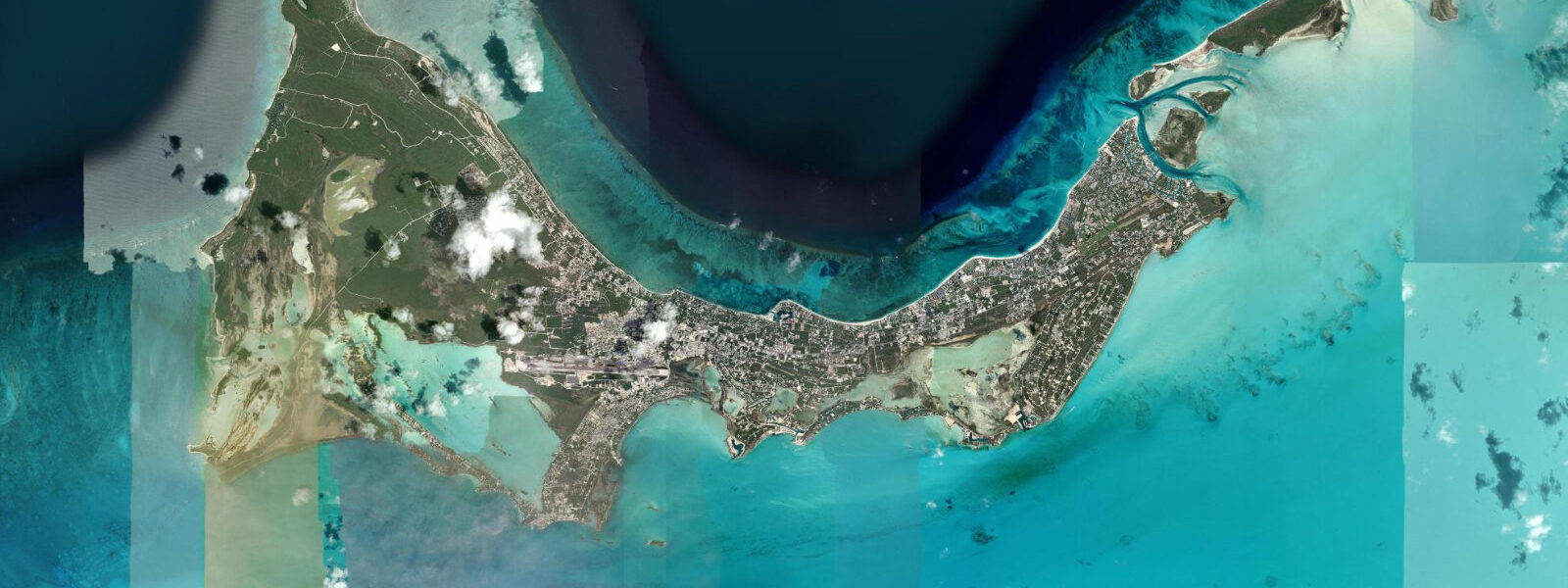 Satellite view of the coast near Providenciales
