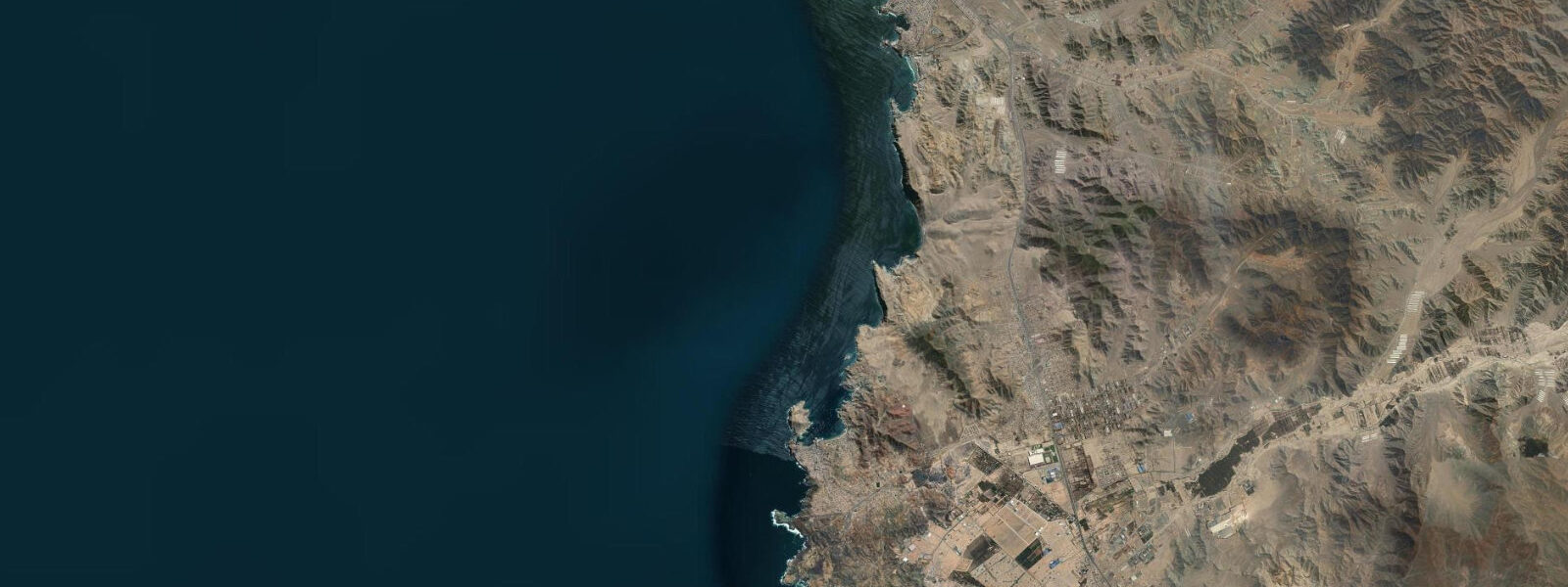 Satellite view of the coast near Pucusana, Lima Region