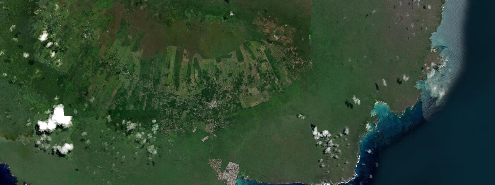 Satellite view of the coast near Puerto Ayora