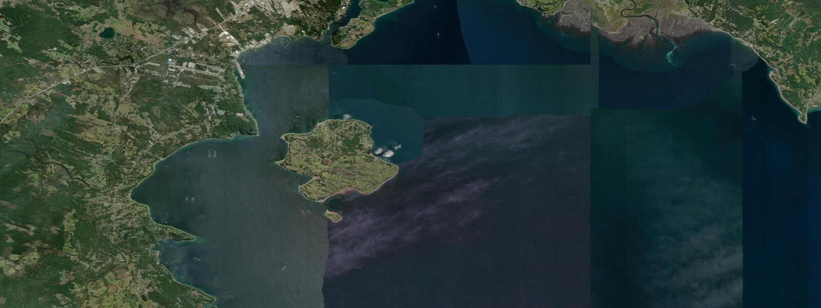 Satellite view of the coast near Puerto Montt