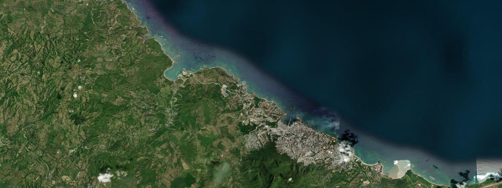 Satellite view of the coast near Puerto Plata