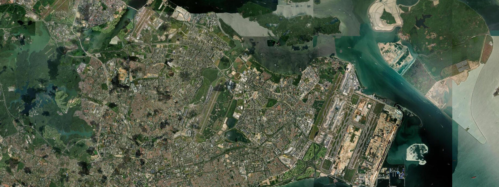 Satellite view of the coast near Pulau Ubin