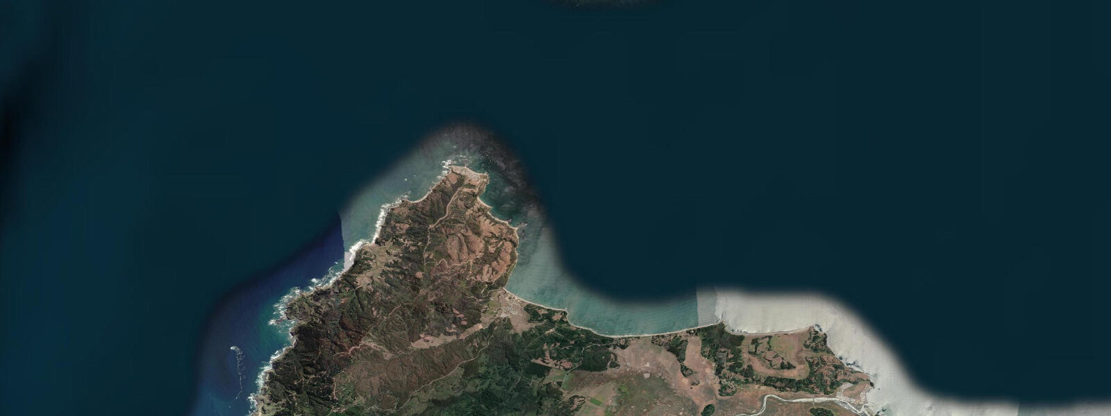 Satellite view of the coast near Punta Arenas (Biobío)