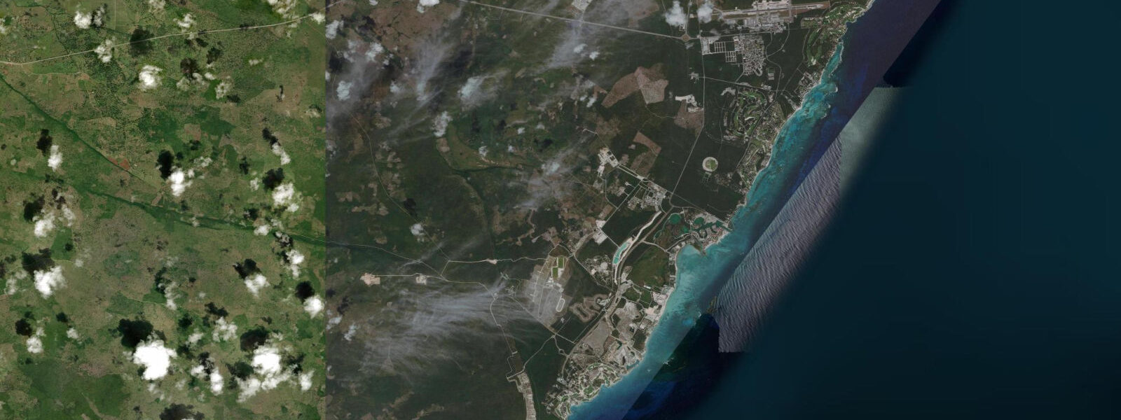 Satellite view of the coast near Punta Cana