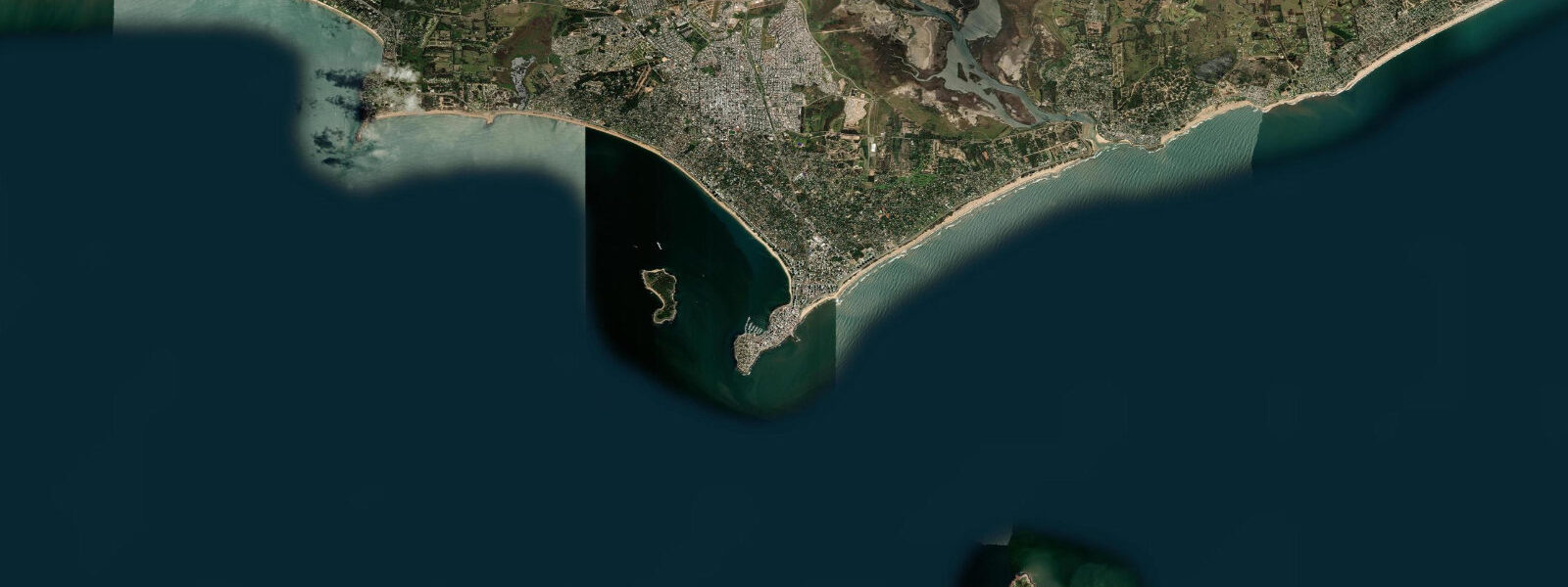 Satellite view of the coast near Punta del Este
