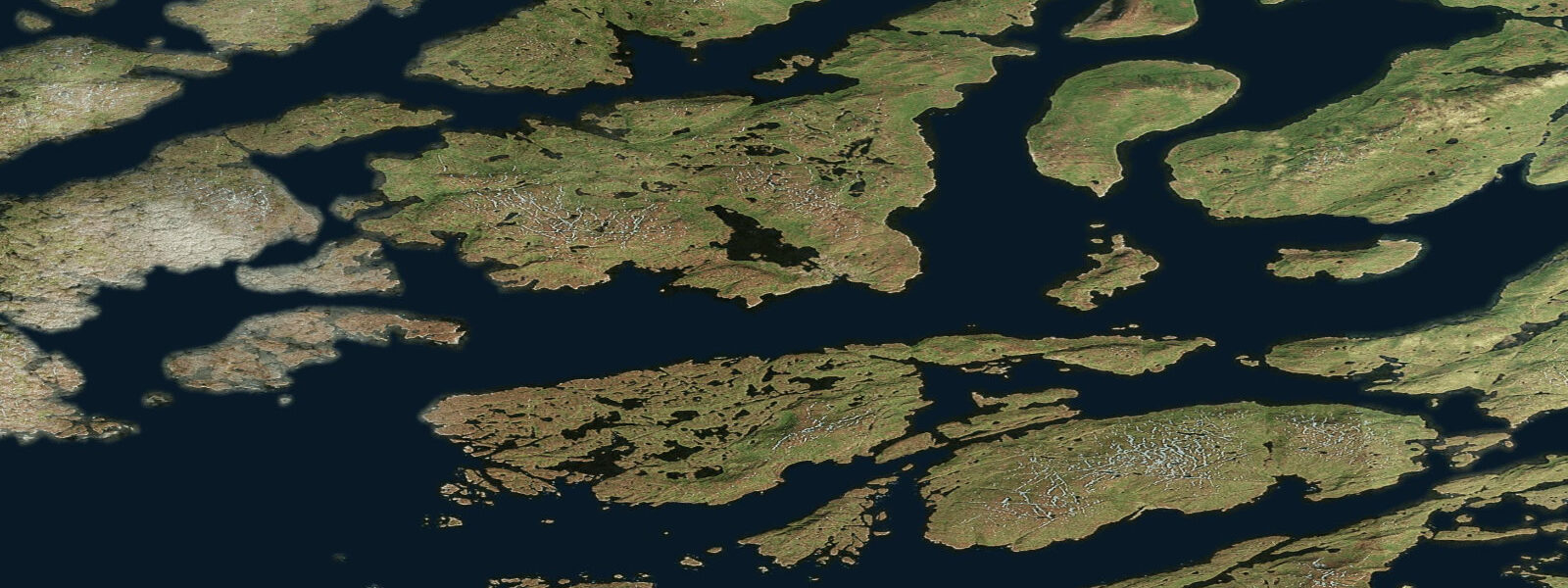 Satellite view of the coast near Qaqortoq