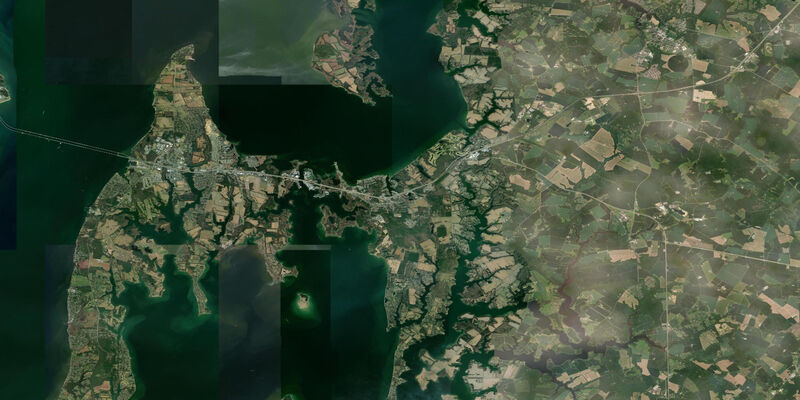 Satellite view of the coast near Queenstown