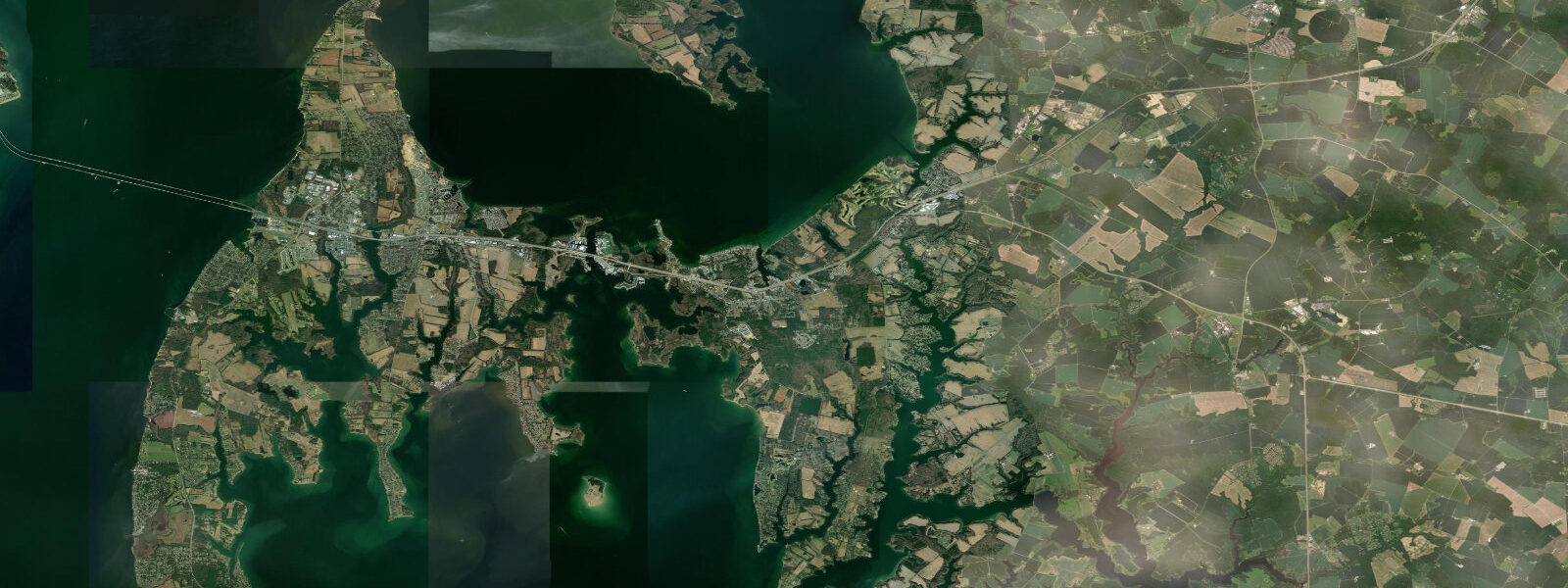 Satellite view of the coast near Queenstown