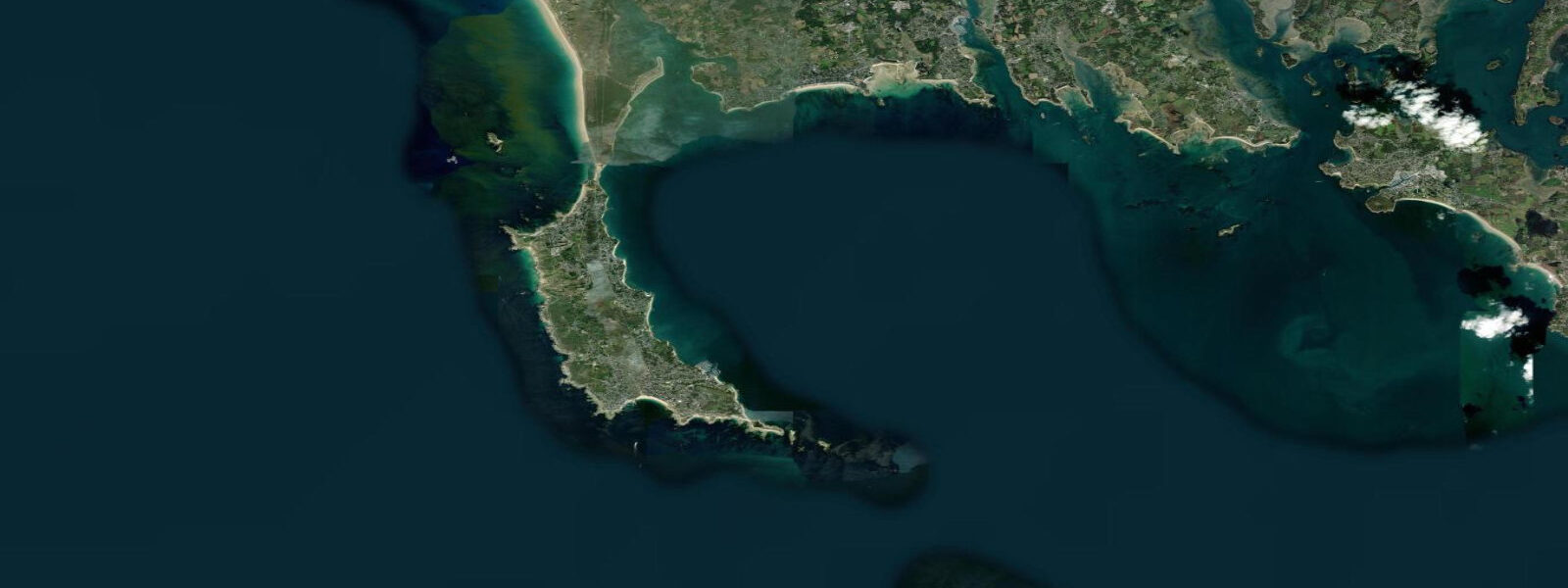 Satellite view of the coast near Quiberon