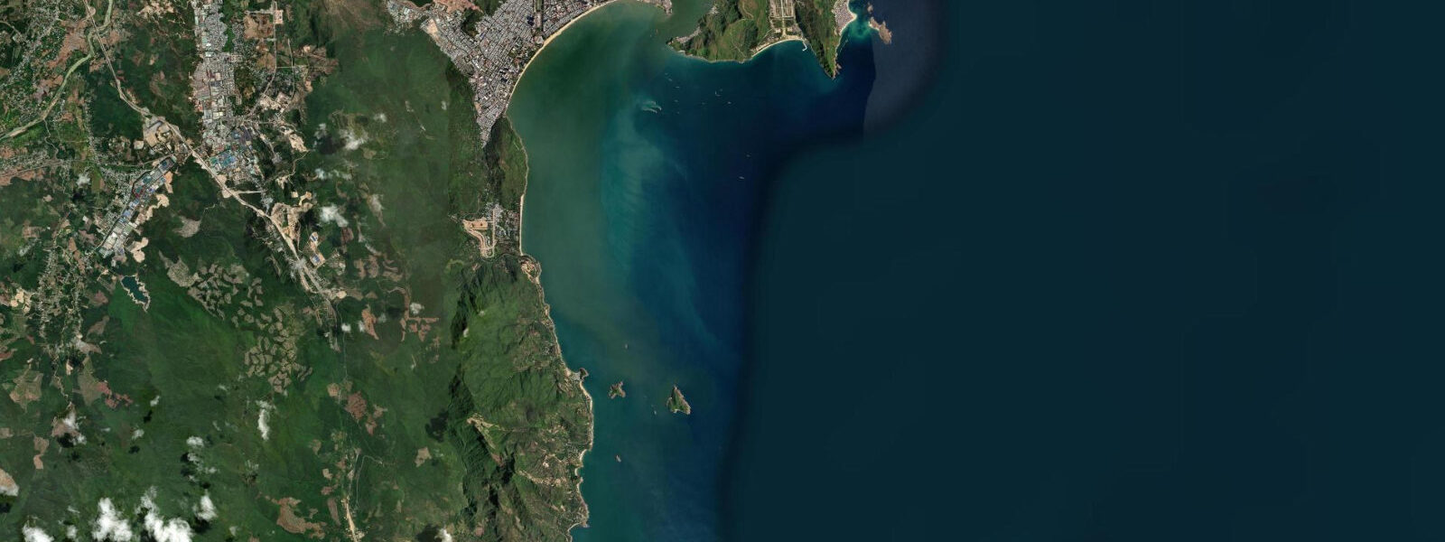 Satellite view of the coast near Quy Nhon, Central Vietnam