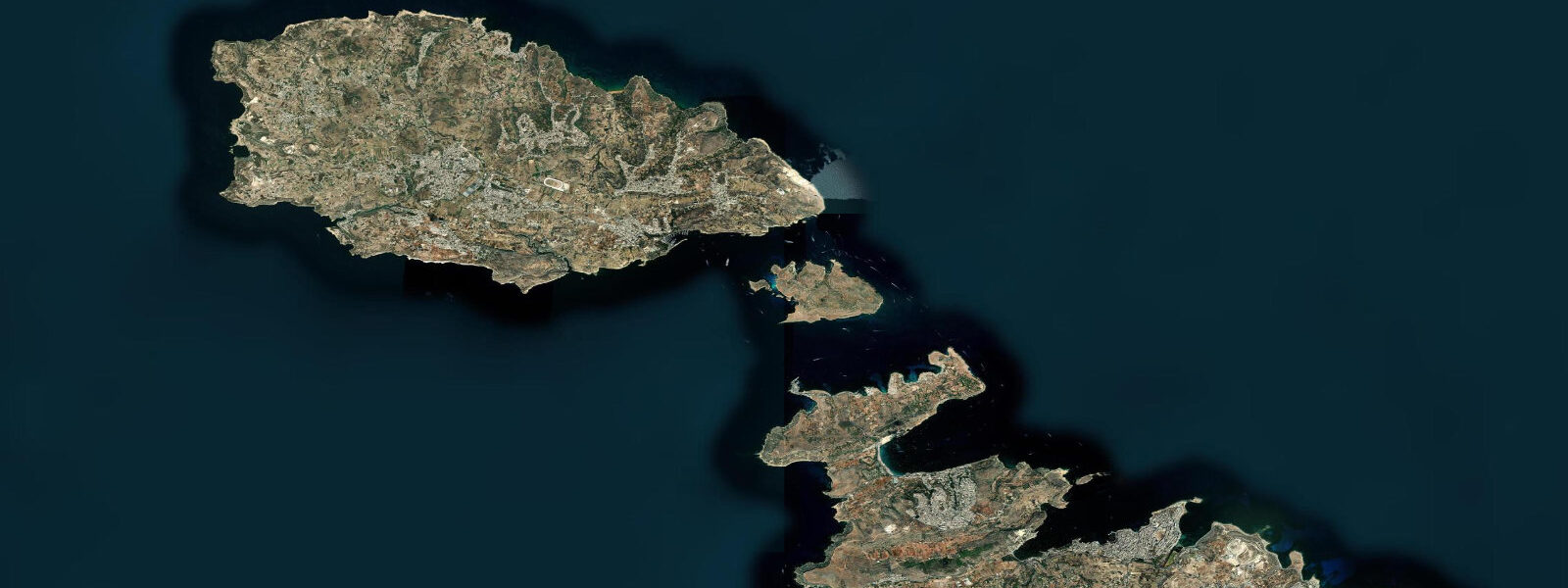 Satellite view of the coast near Ramla Bay