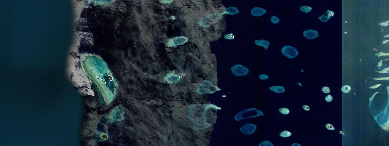 Satellite view of the coast near Rangali Island