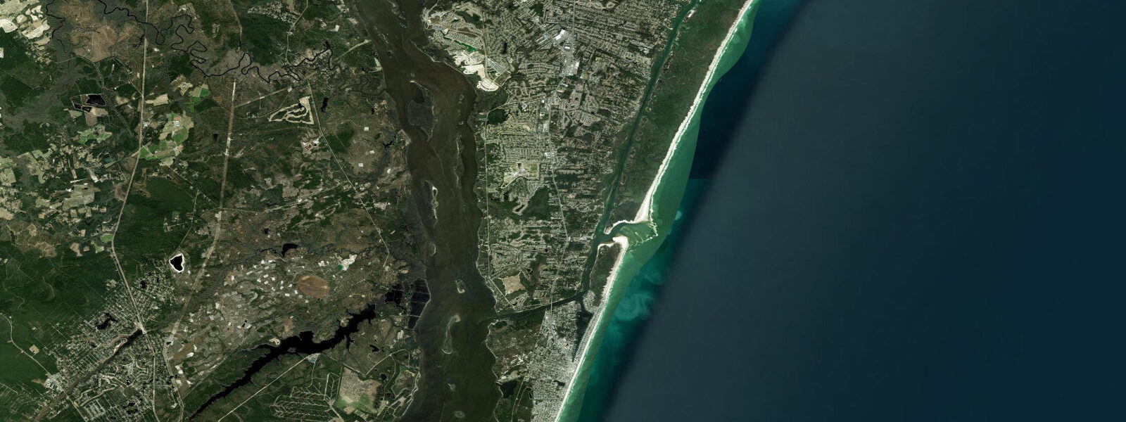 Satellite view of the coast near Reaves Point