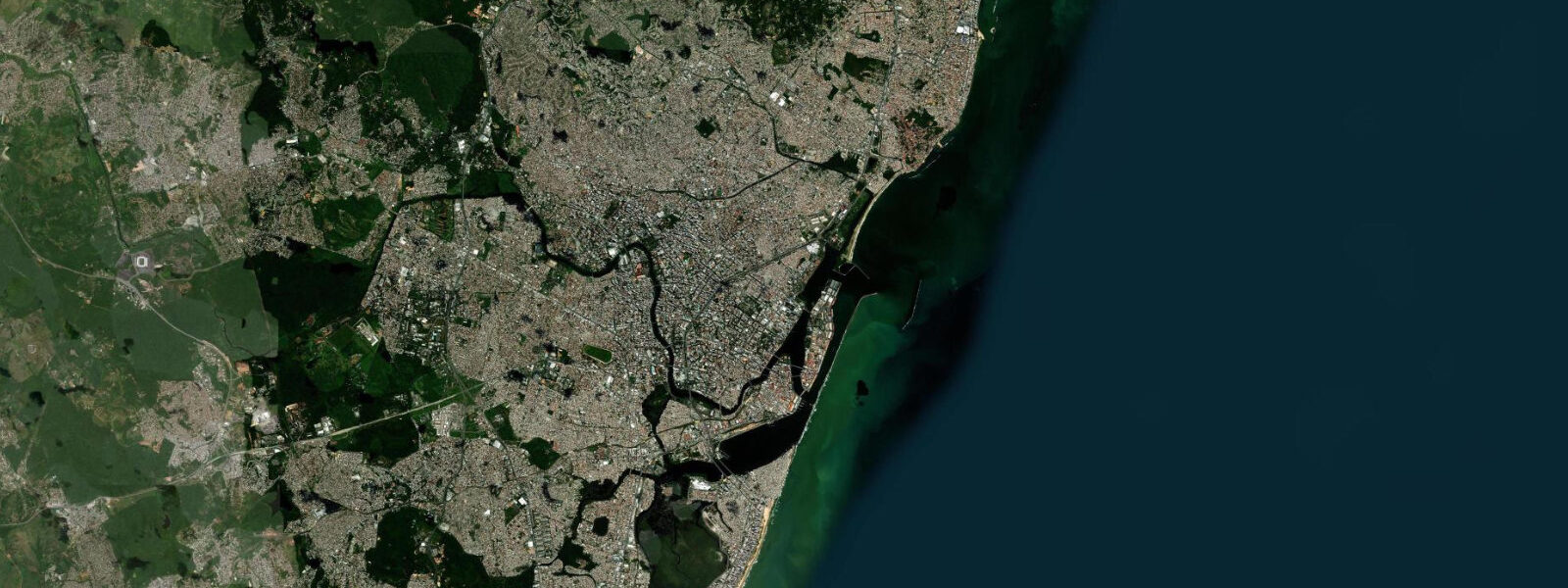 Satellite view of the coast near Recife