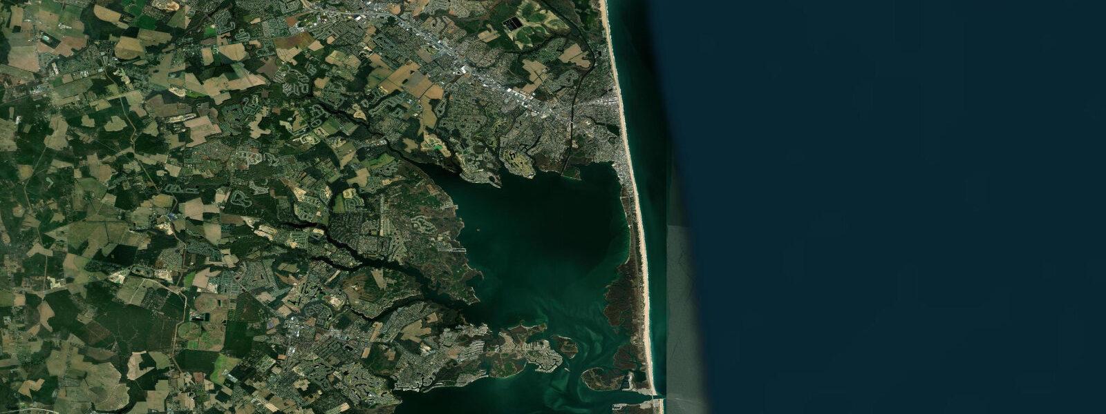 Satellite view of the coast near Rehoboth Beach, DE