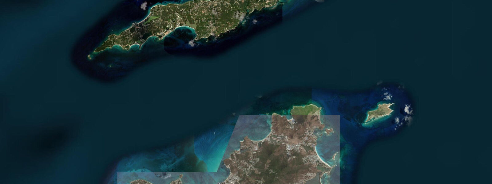 Satellite view of the coast near Rendezvous Bay, Anguilla