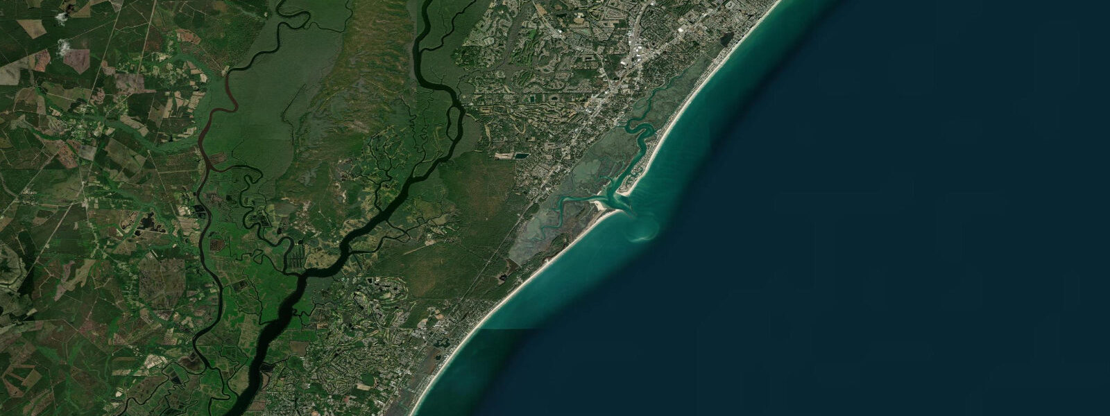 Satellite view of the coast near Richmond Island