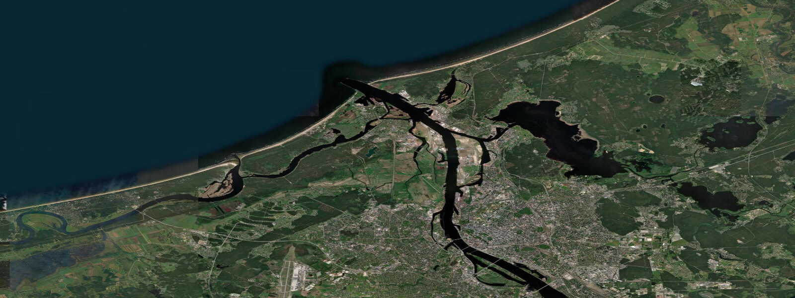 Satellite view of the coast near Riga