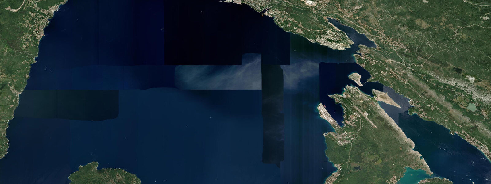 Satellite view of the coast near Rijeka