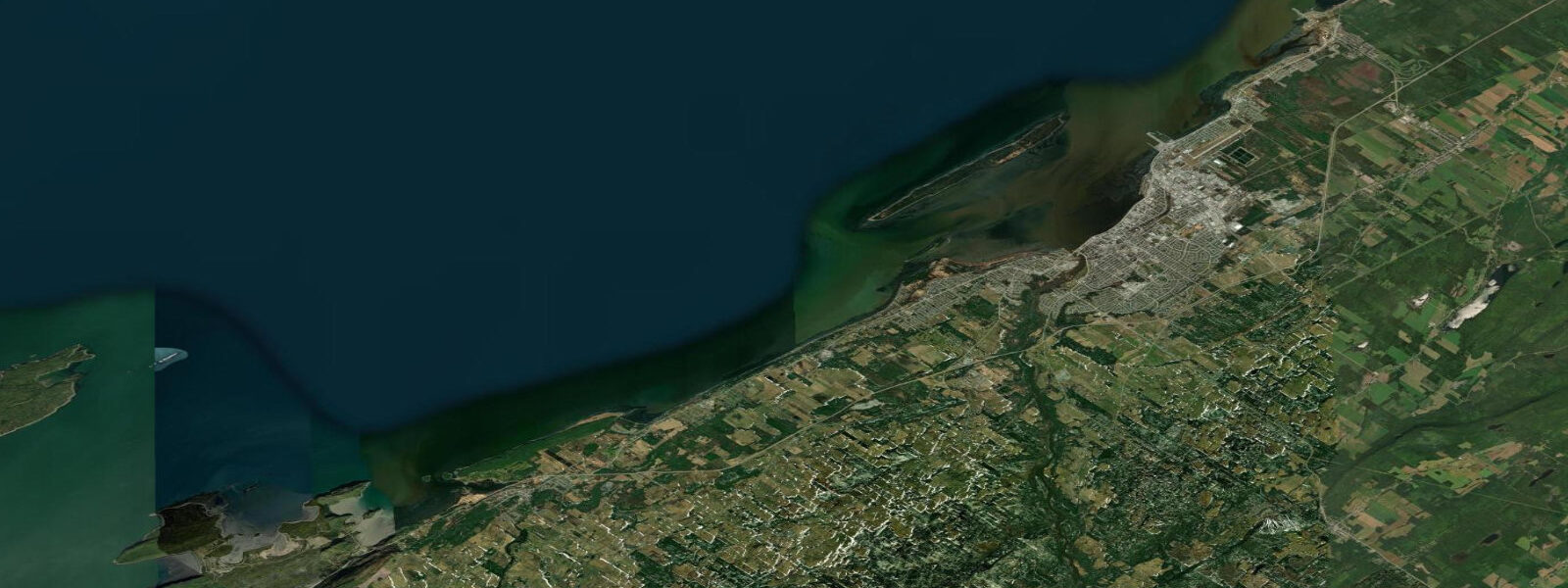 Satellite view of the coast near Rimouski