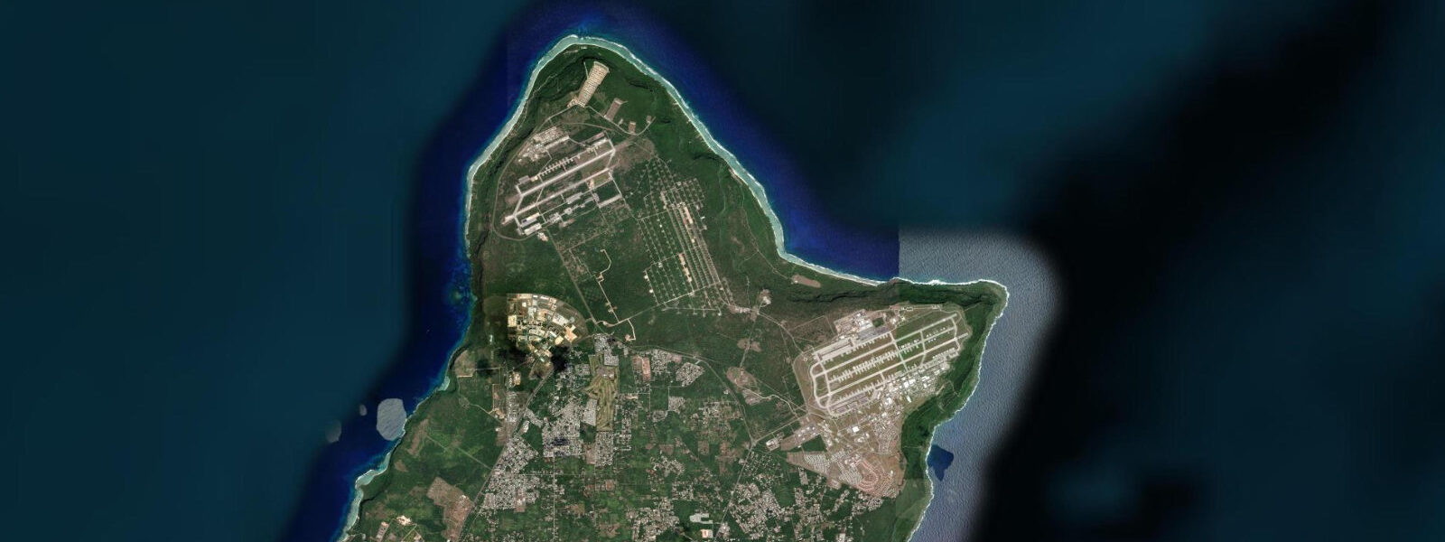 Satellite view of the coast near Ritidian Point
