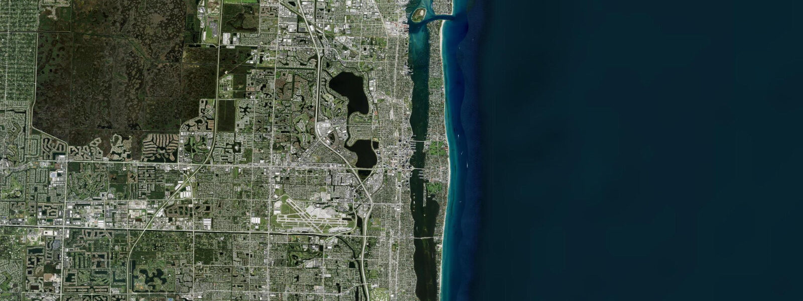Satellite view of the coast near Riviera Beach