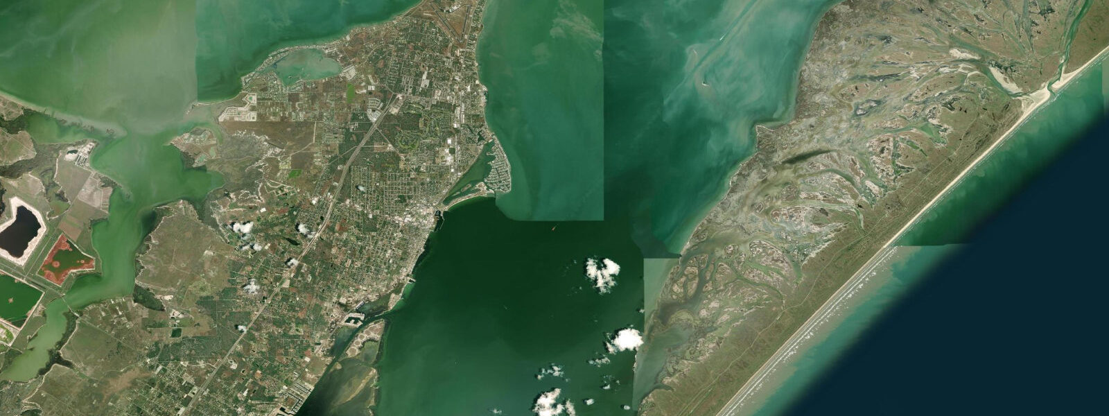 Satellite view of the coast near Rockport