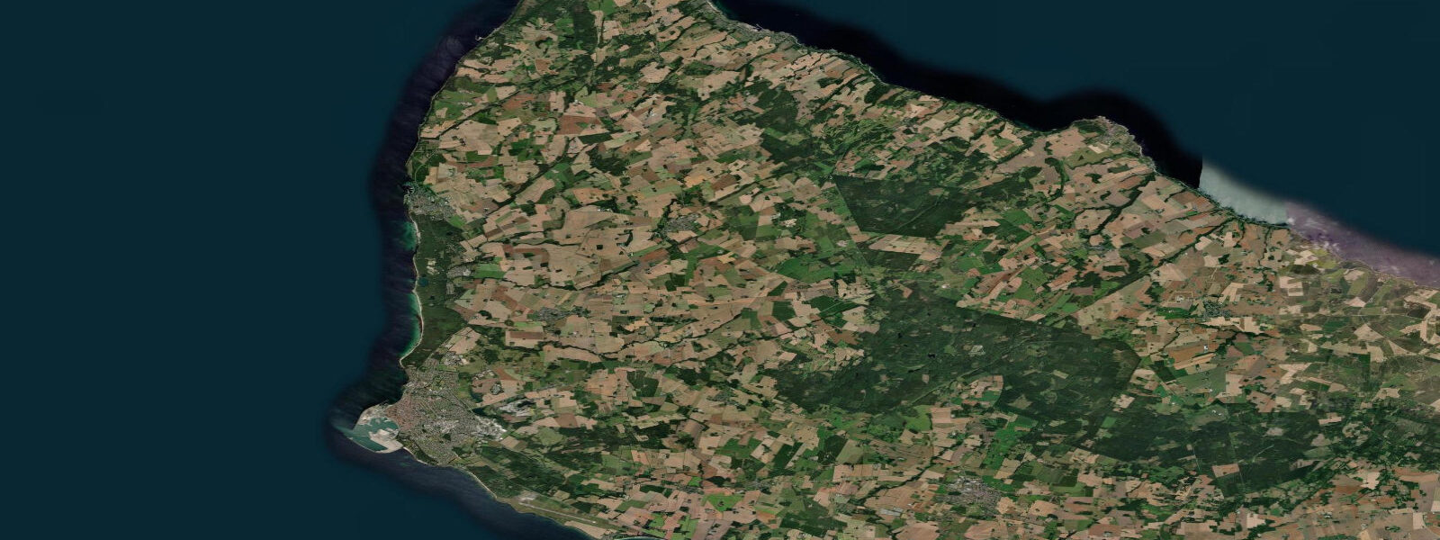 Satellite view of the coast near Rønne