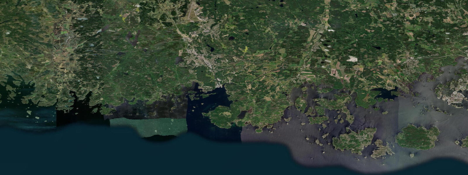 Satellite view of the coast near Ronneby