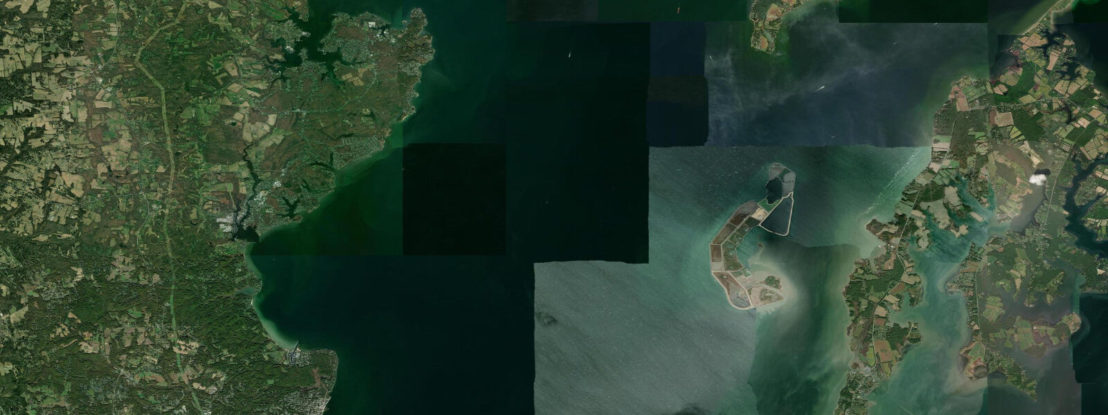 Satellite view of the coast near Rose Haven