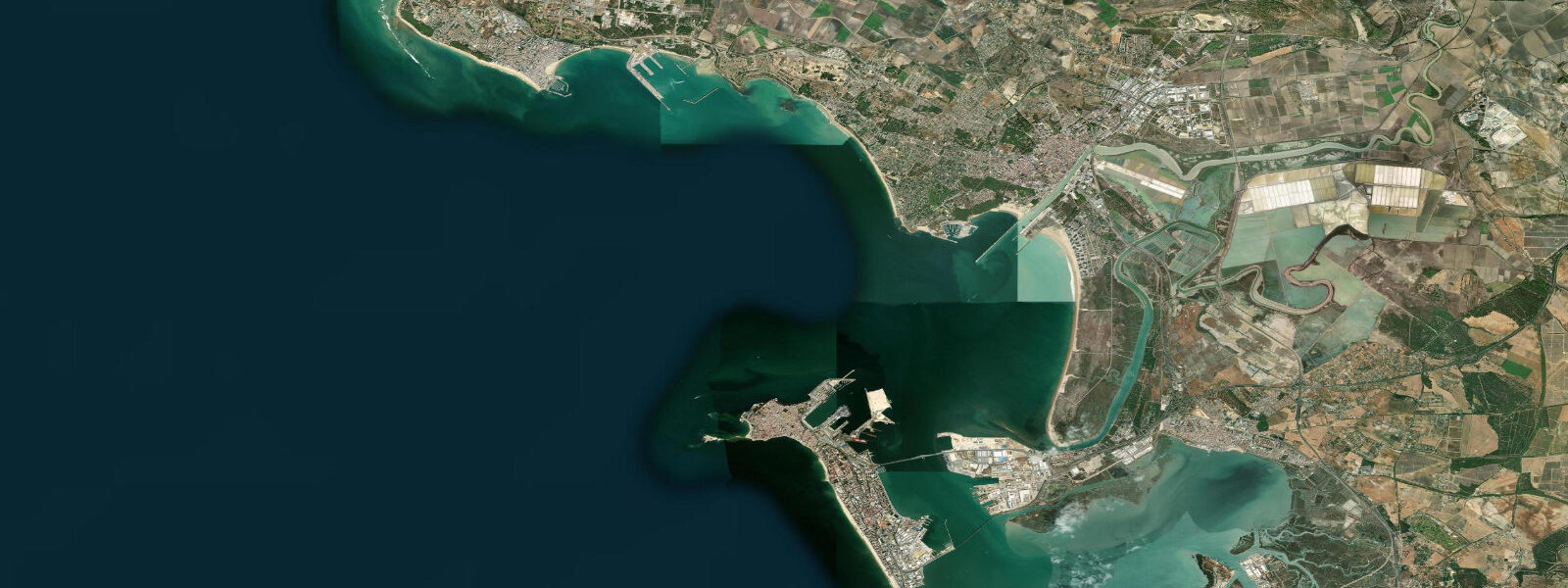Satellite view of the coast near Rota
