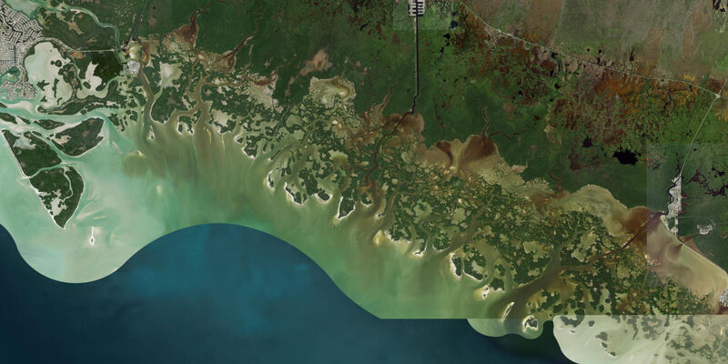 Satellite view of the coast near Round Key