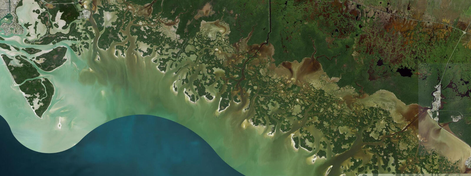 Satellite view of the coast near Round Key