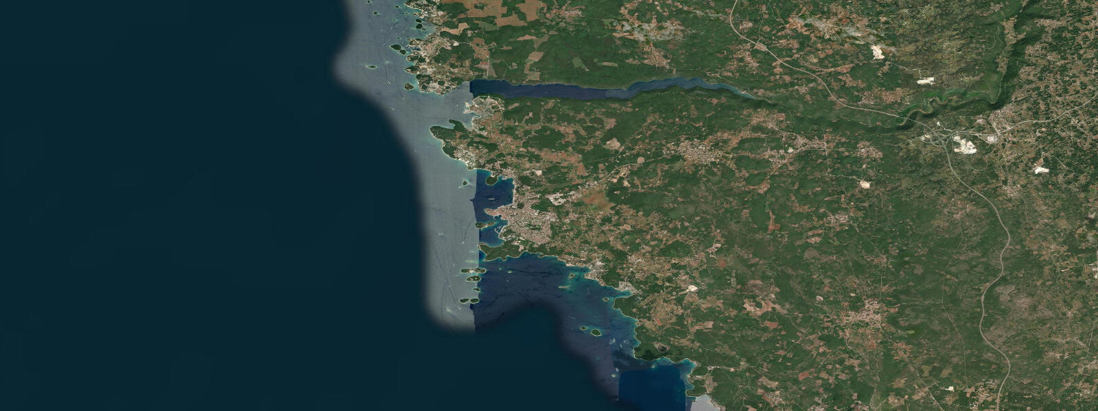 Satellite view of the coast near Rovinj
