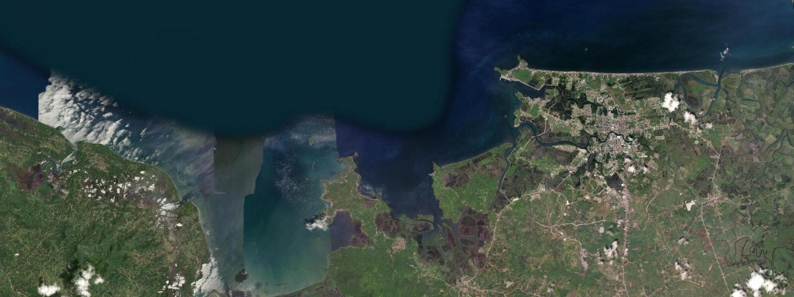 Satellite view of the coast near Roxas City, Western Visayas