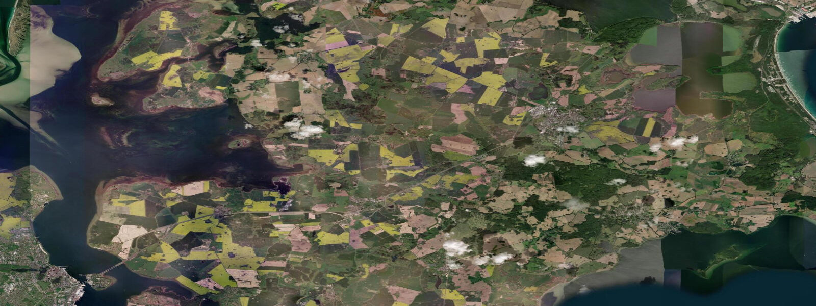 Satellite view of the coast near Rügen