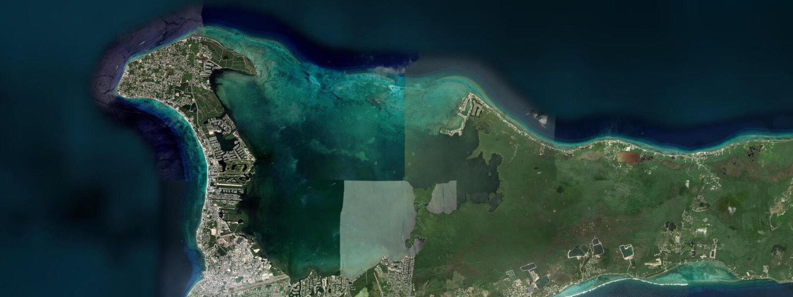 Satellite view of the coast near Rum Point