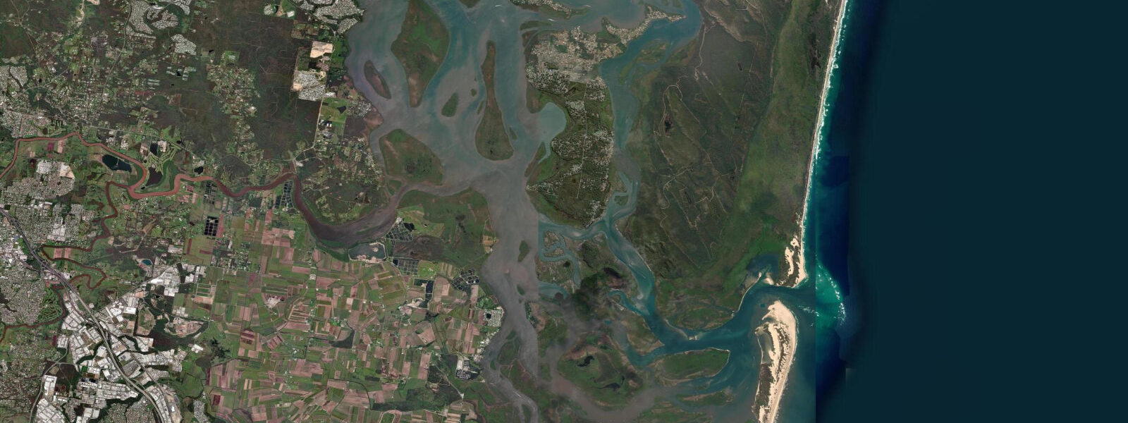 Satellite view of the coast near Russell Island