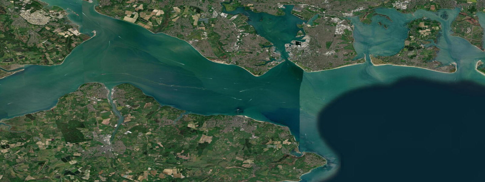Satellite view of the coast near Ryde