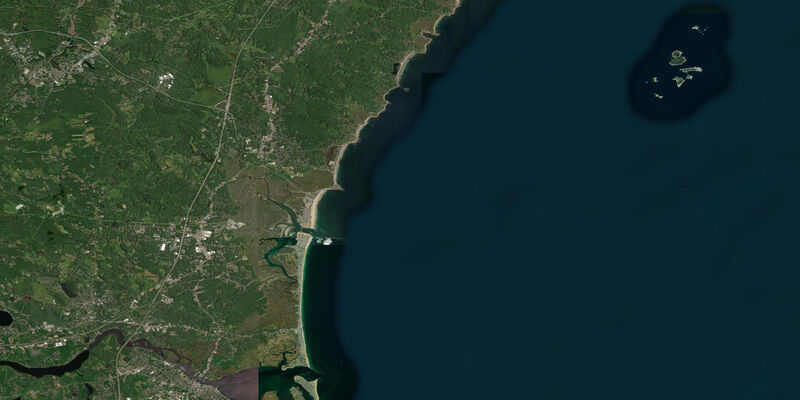 Satellite view of the coast near Rye, NH
