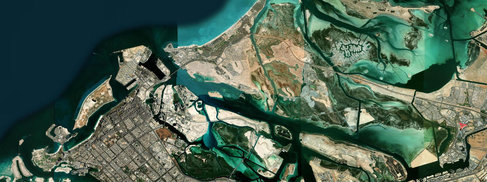 Satellite view of the coast near Saadiyat Beach