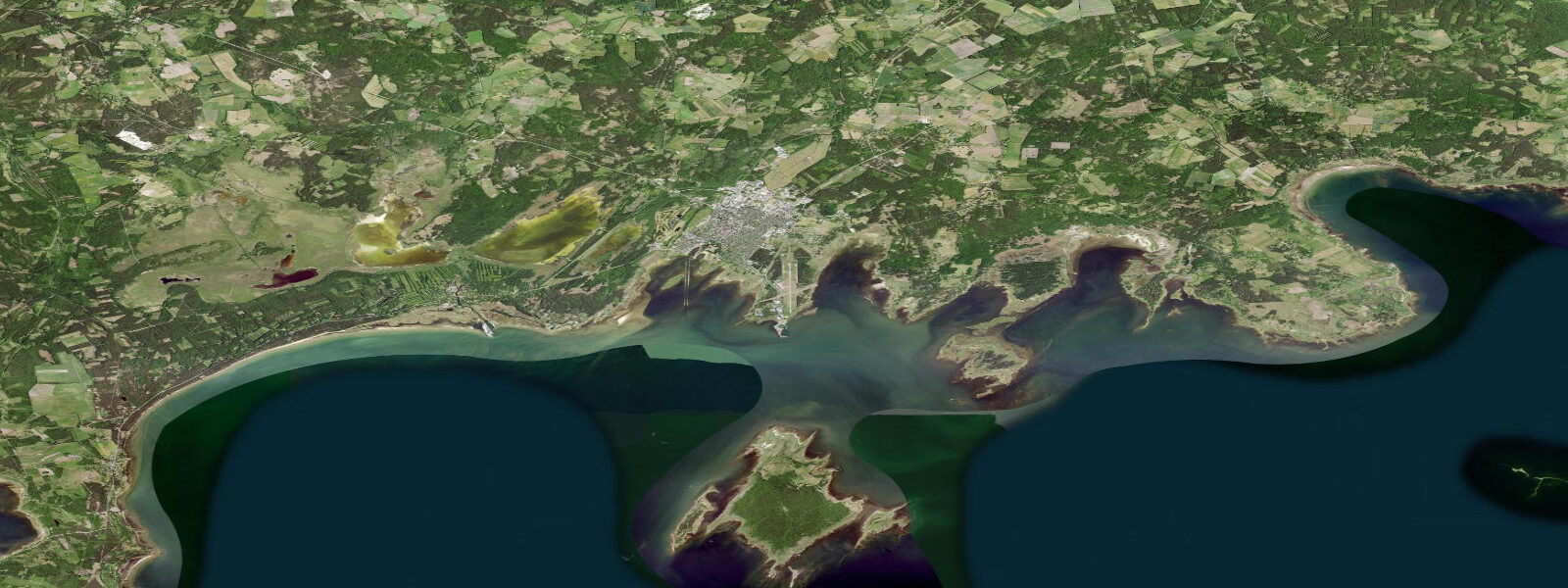 Satellite view of the coast near Kuressaare, Saaremaa