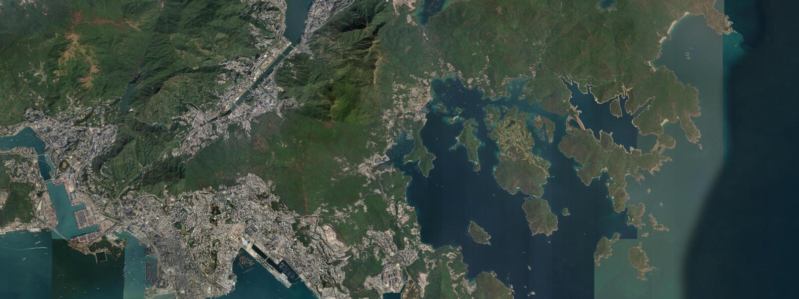 Satellite view of the coast near Sai Kung